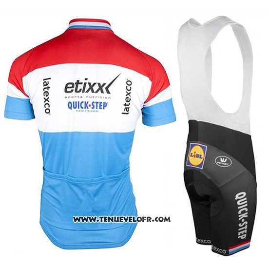 2017 Maillot Ciclismo Etixx Quick Step Champion Luxembourg Manches Courtes et Cuissard